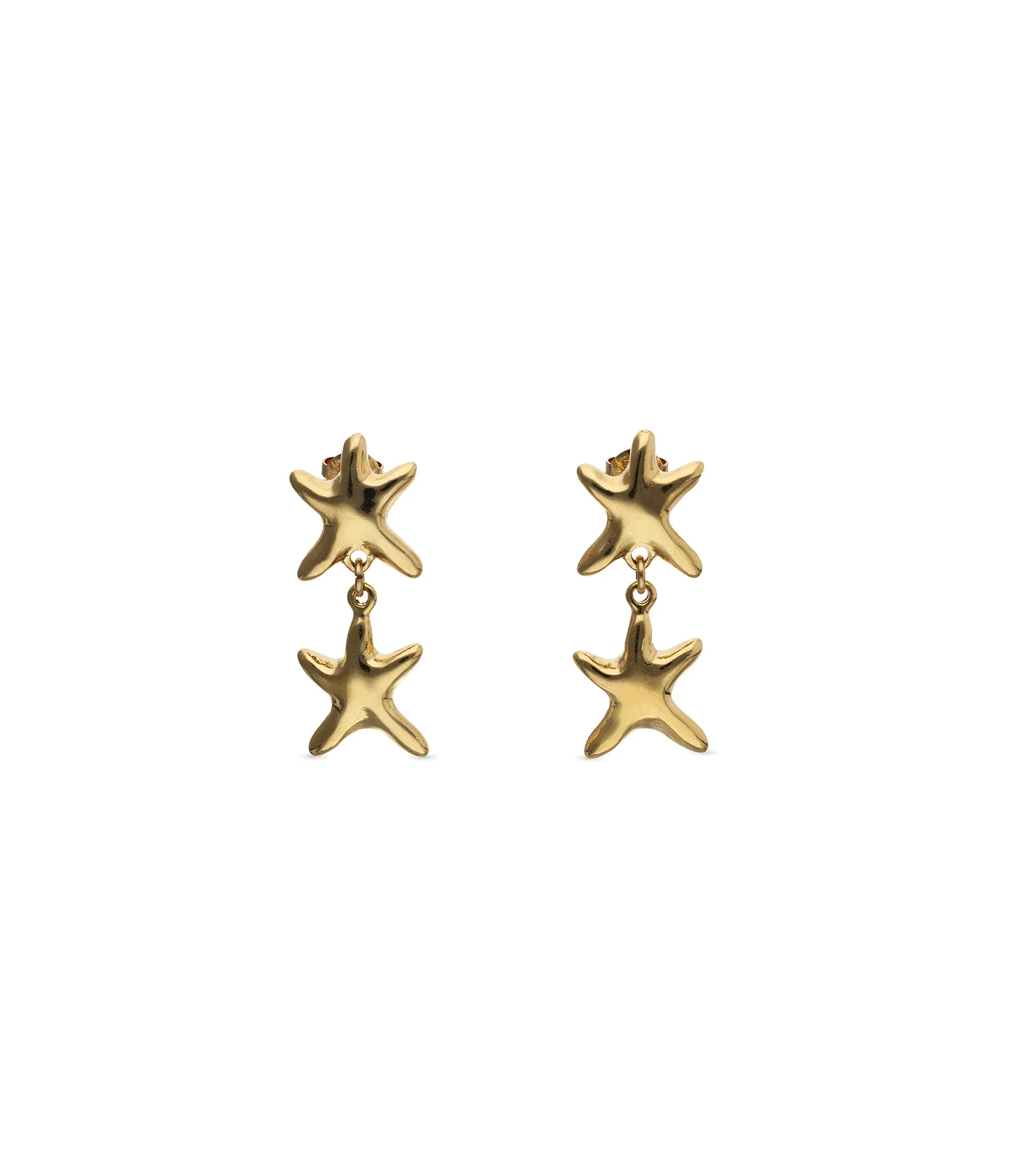 UNOde50 Long Double Starfish Gold-Plated Earrings