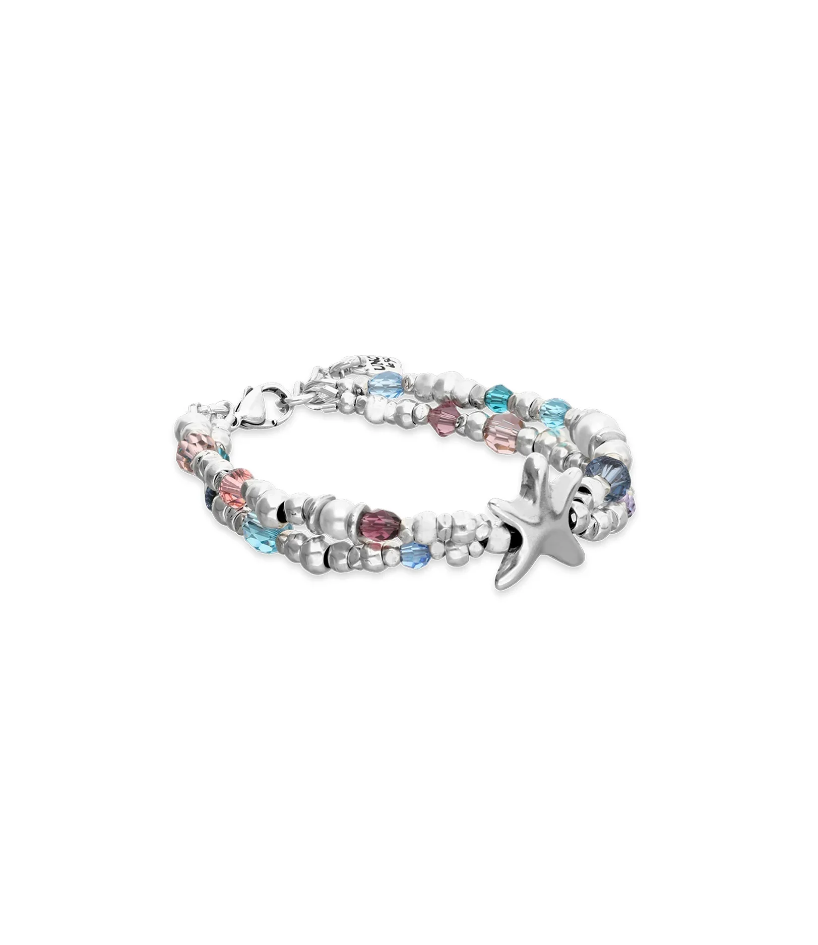 UNOde50 Crystal & Starfish Silver-Plated Elastic Bracelet - Medium - Image 2