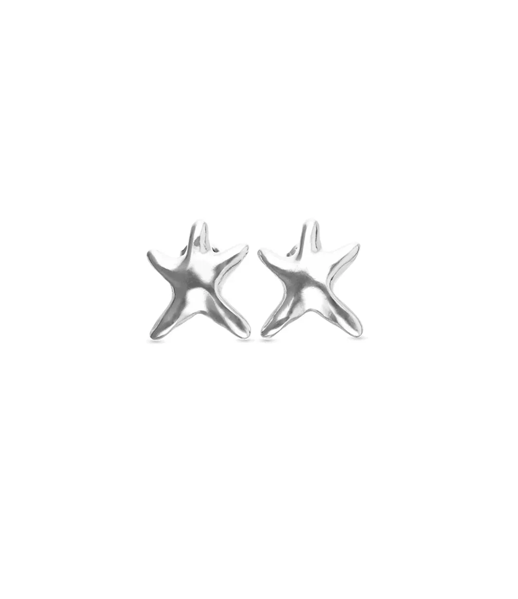 UNOde50 Small Starfish Silver-Plated Stud Earrings