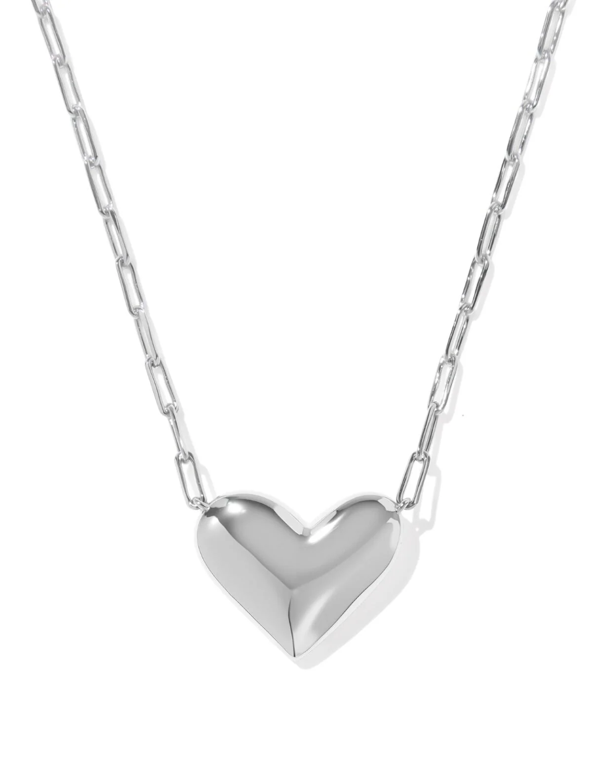 Kendra Scott Mother Of Pearl Ari Heart Statement Short Pendant Necklace - Silver Plated - Image 2