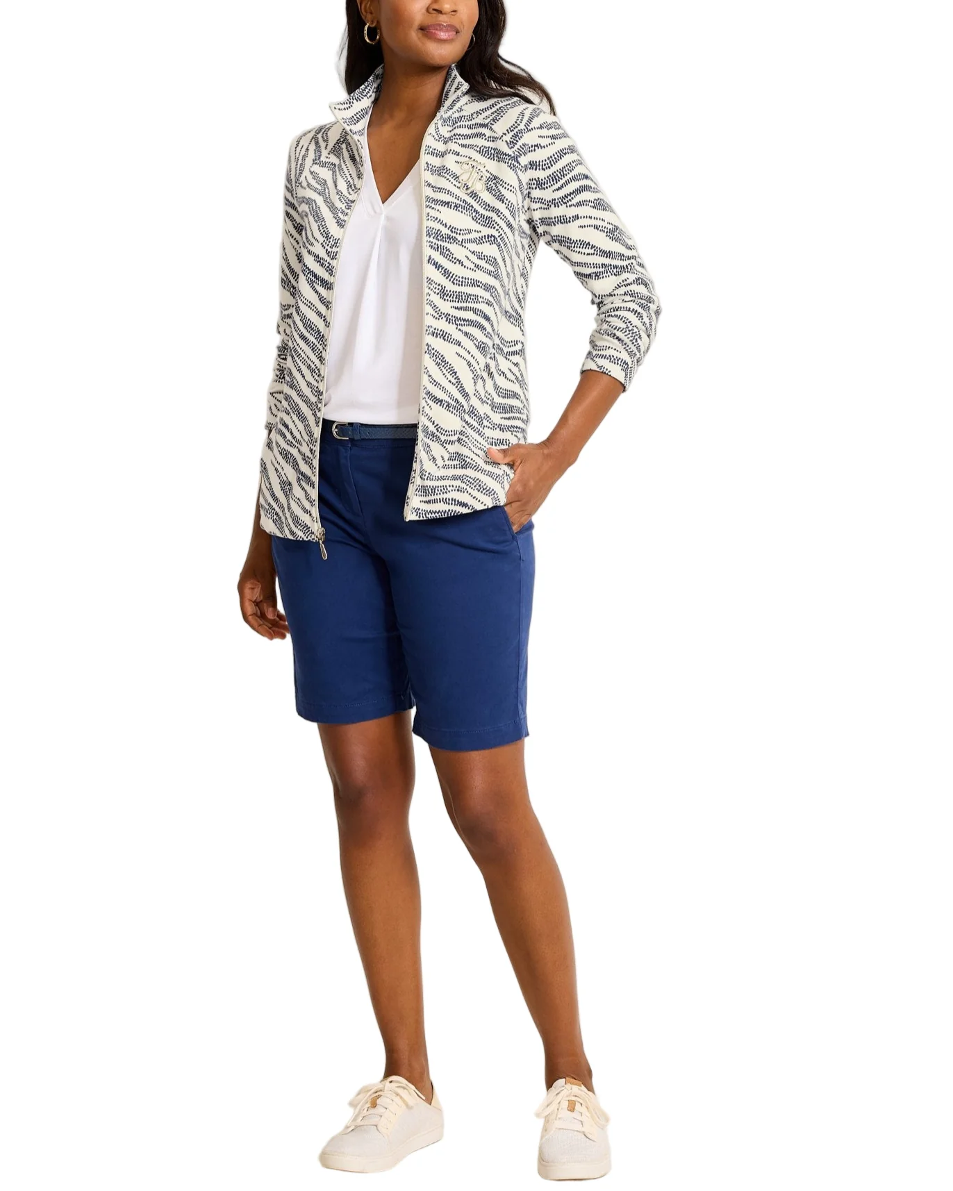 Tommy Bahama Womens Aruba Zebra Bay Full Zip Sweatshirt - Image 3