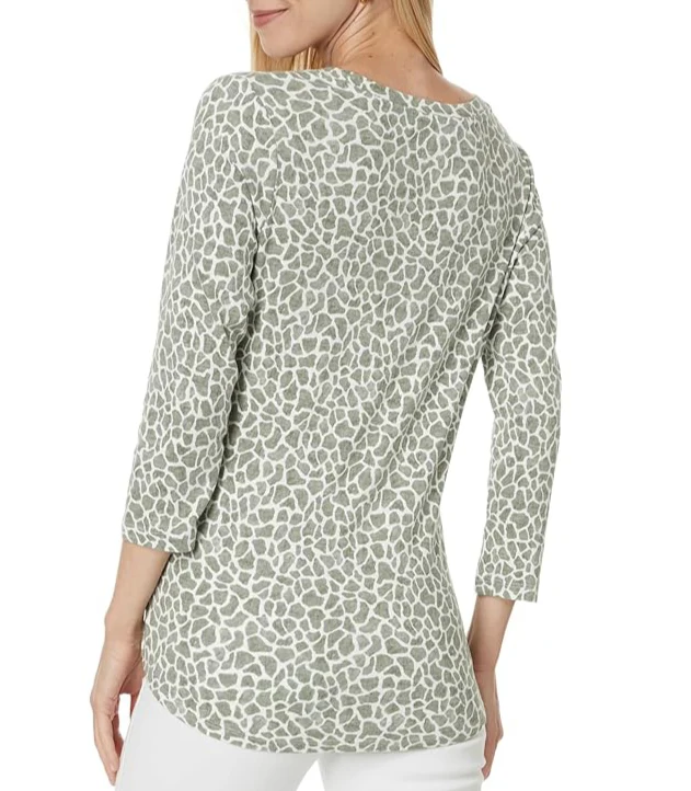 Tommy Bahama Womens Ashby Isles Safari Spots 3/4-Sleeve T-Shirt - Image 2