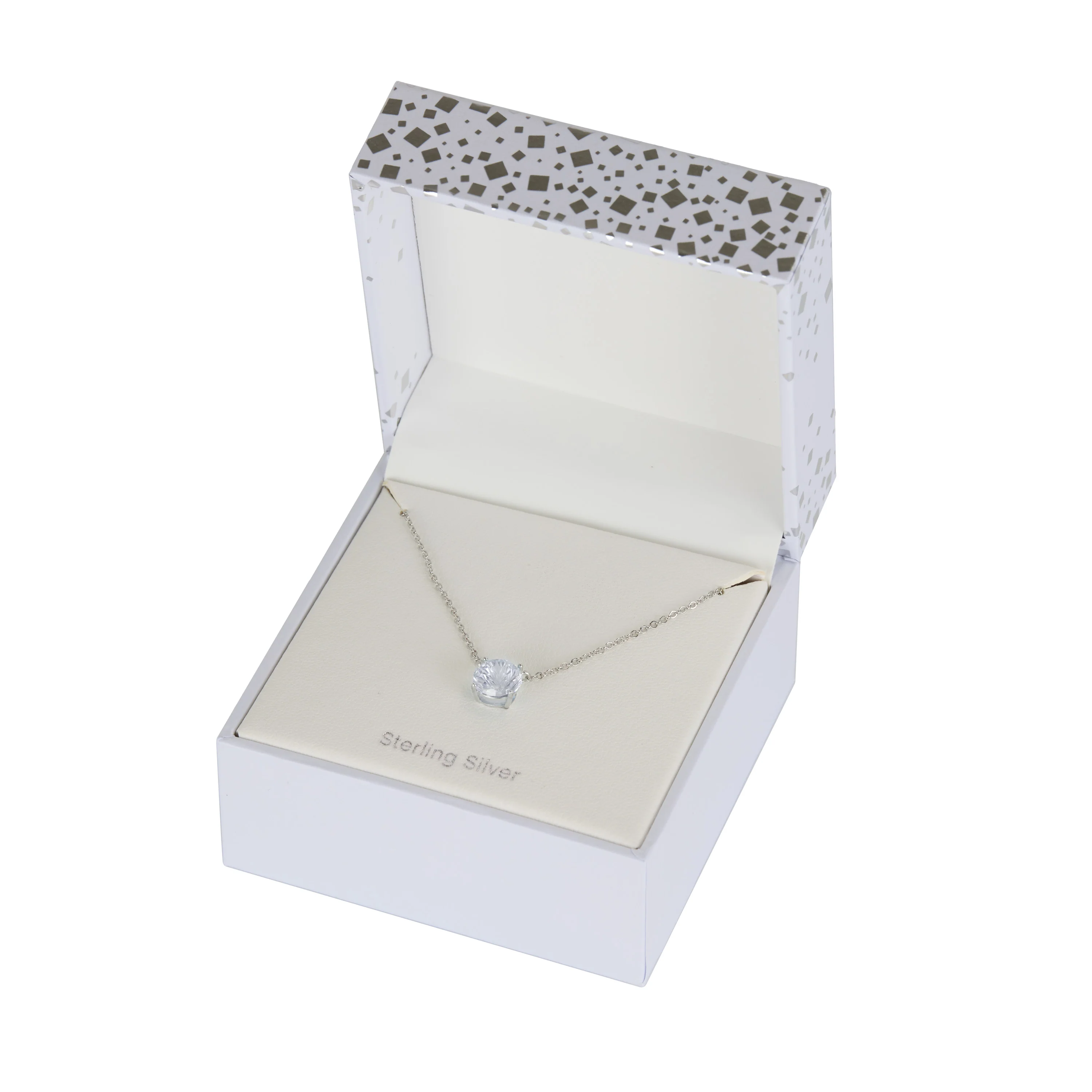 Athra Boxed Sterling Silver 16+2" 8mm Starlight Cubic Zirconia Solitare Necklace - Image 4