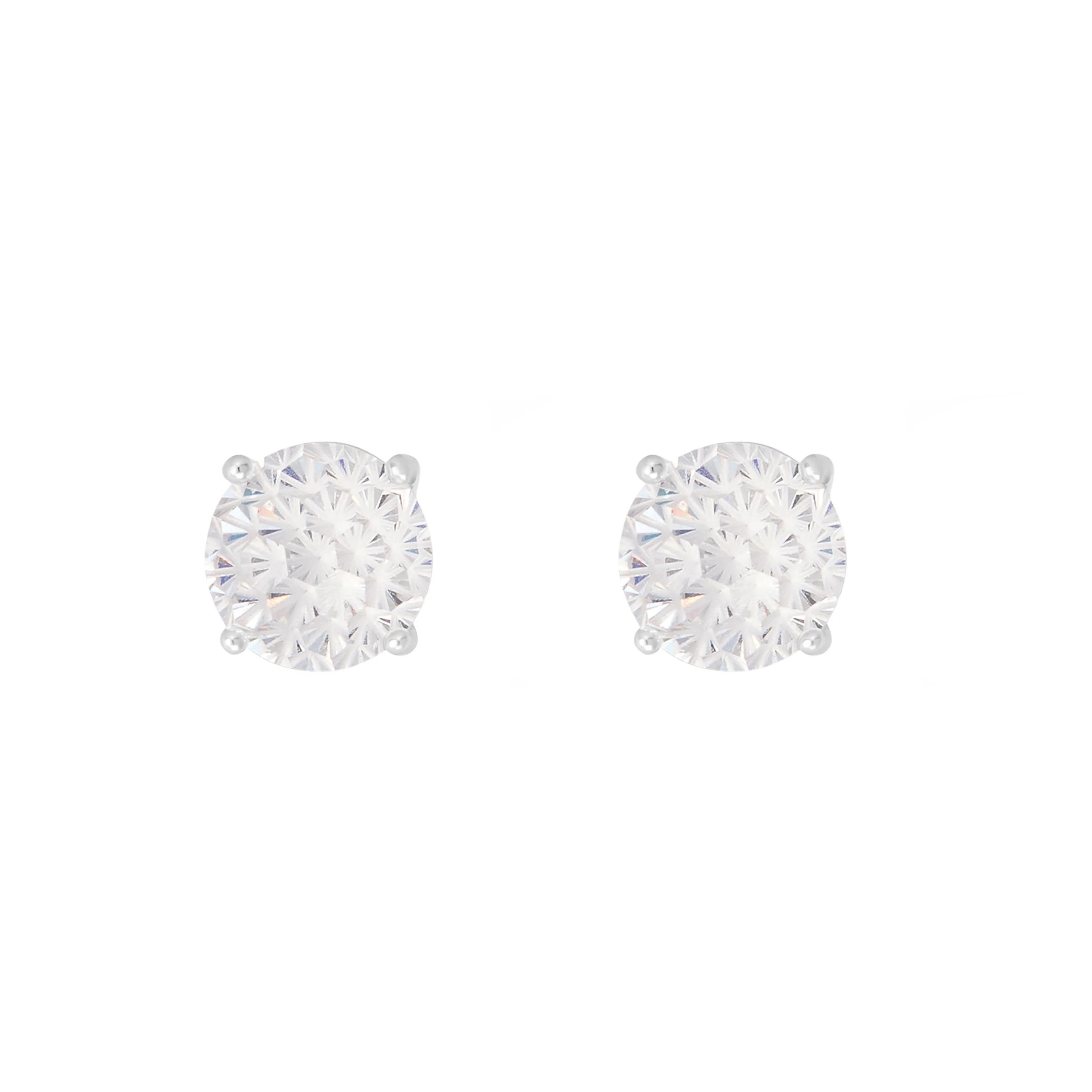 Athra Boxed Sterling Silver 6mm Starlight Cubic Zirconia Solitare Stud Earrings - Image 2
