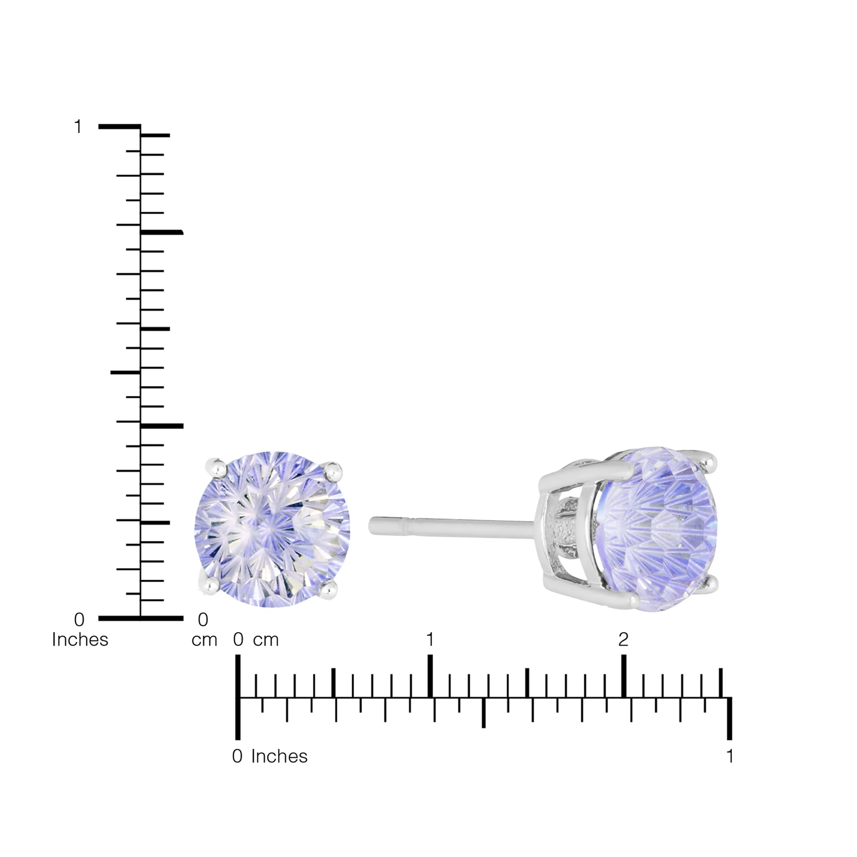 Athra Boxed Sterling Silver 6mm Starlight Cubic Zirconia Solitare Stud Earrings - Image 3