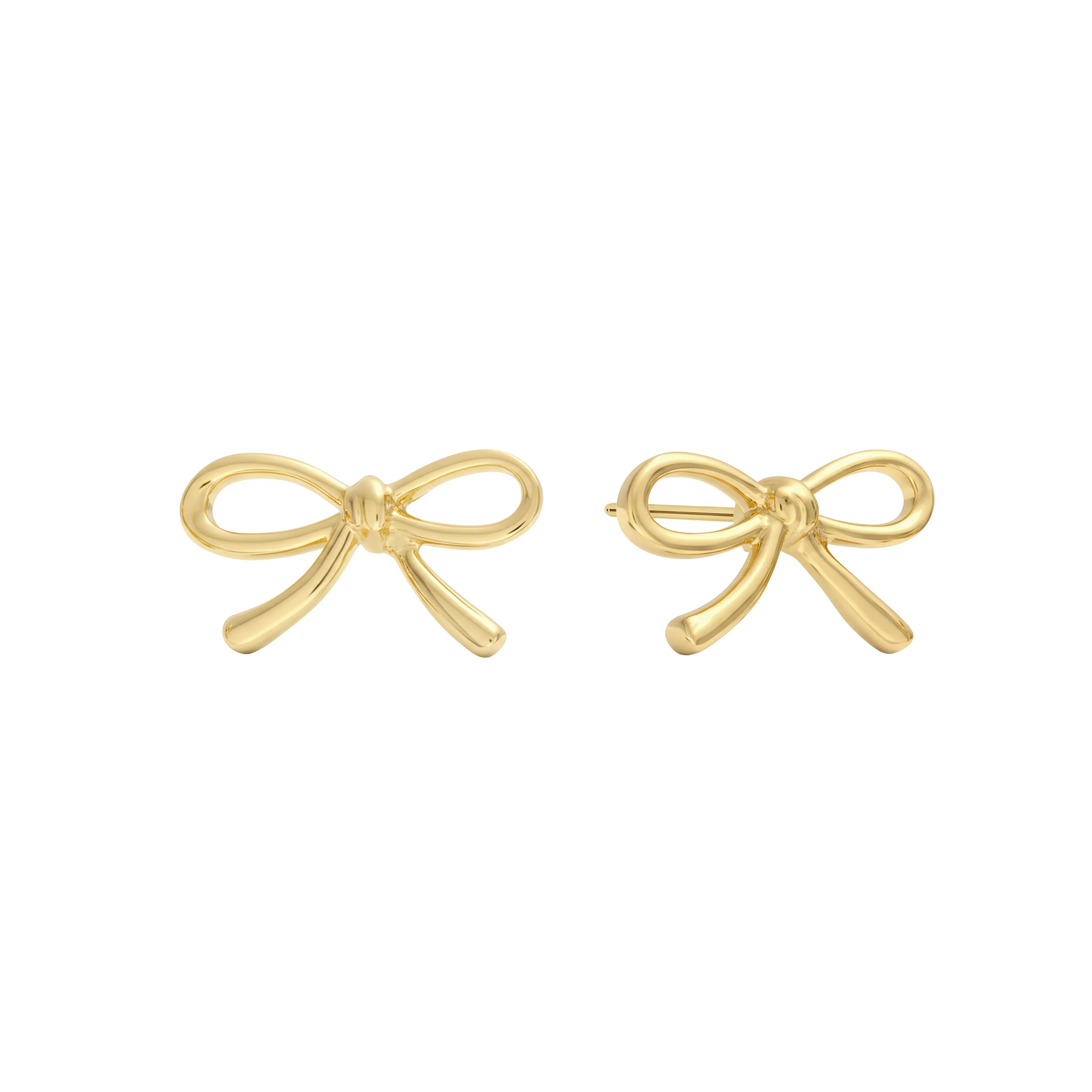 Athra Gold Bow Stud Earrings