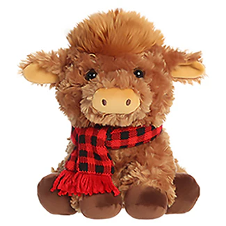 Aurora Frosty Farm Highland Cow 10" Plush Toy