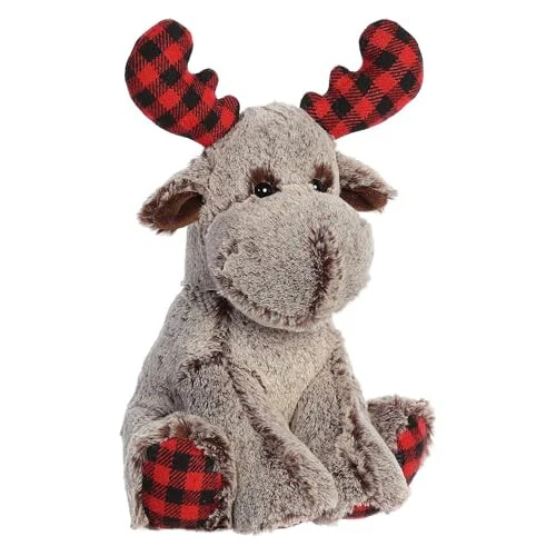 Aurora Buffalo Plaid Moose 12" Plush Toy - Image 2