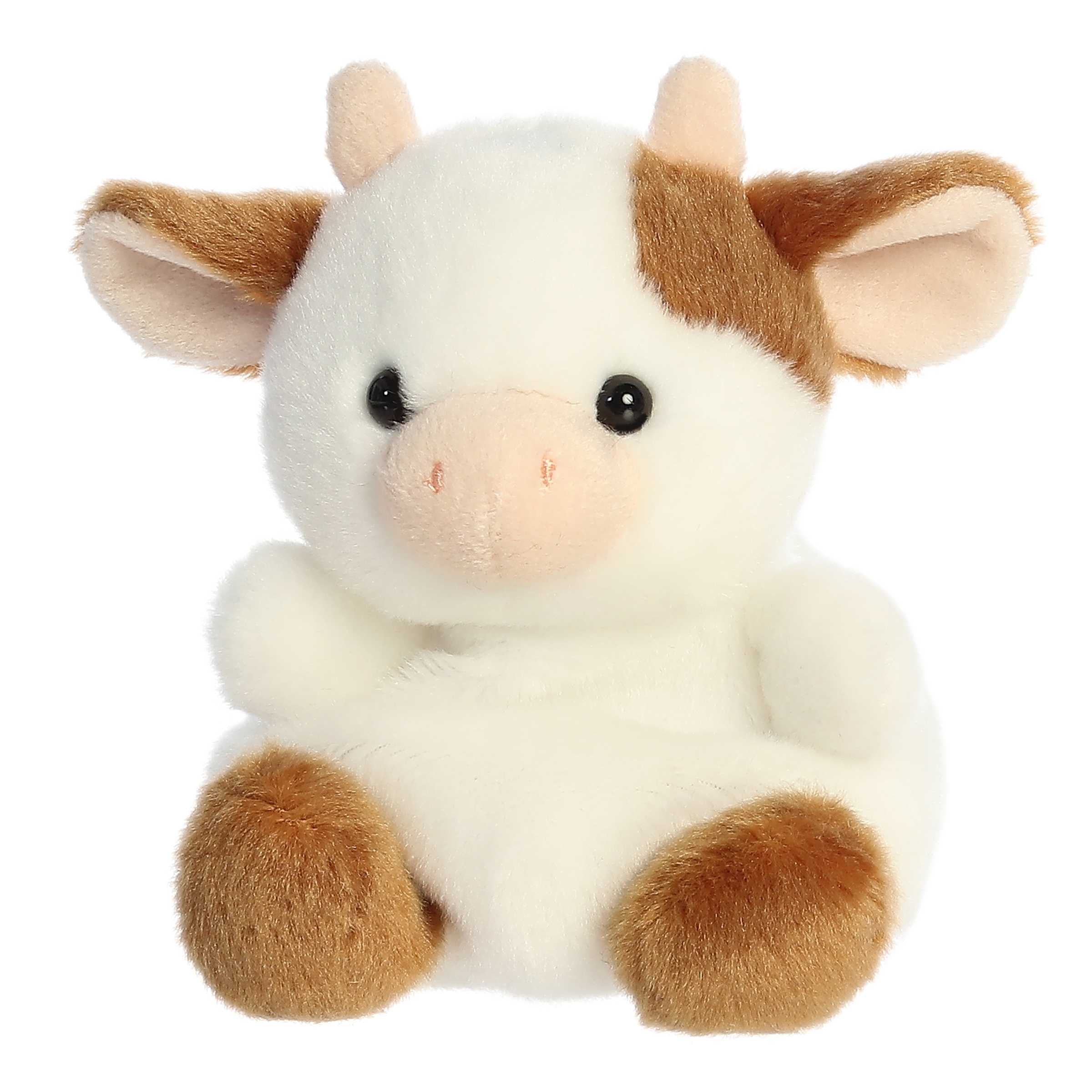 Aurora Palm Pals 5" Caroline Brown Cow Plush Toy - Image 5