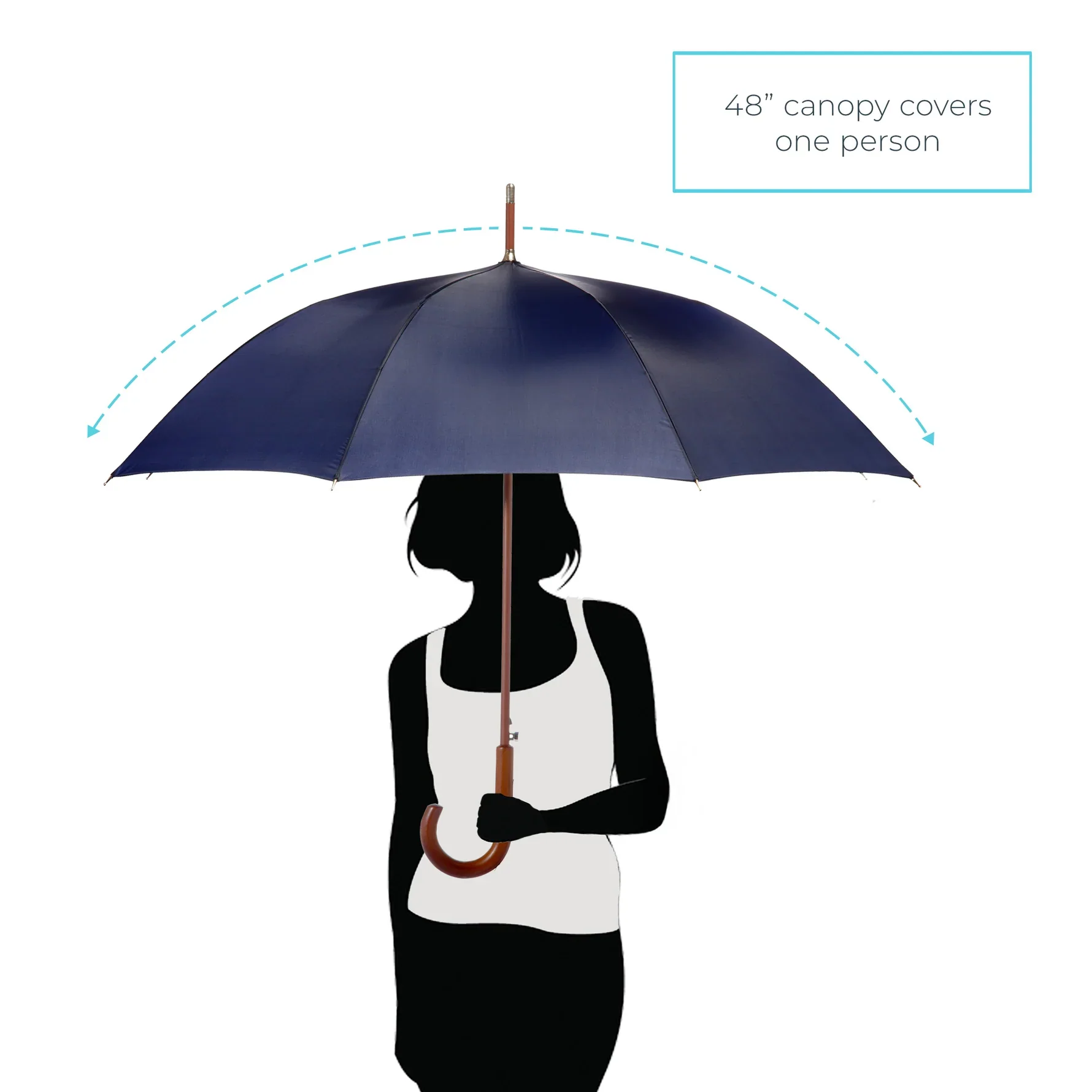 Totes Classic Solid Wood Stick Umbrella - Image 6