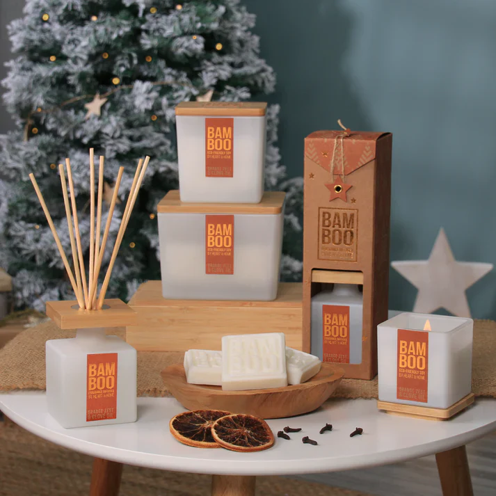 Heart & Home Bamboo Orange Zest & Clove Oil Small Candle - Image 2