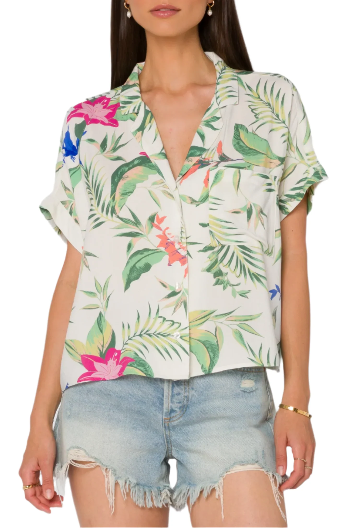 Velvet Heart Womens Bane Tropical Jungle Shirt