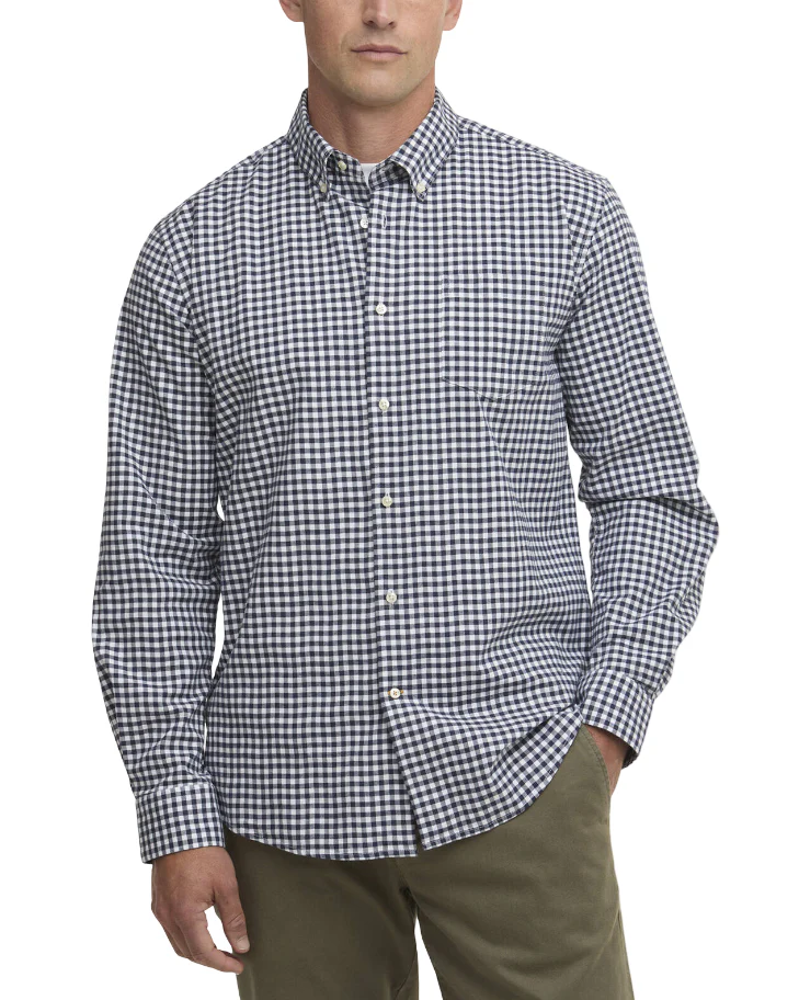 Barbour Mens Gingham Aukside Regular Fit Long Sleeve Shirt - Image 2