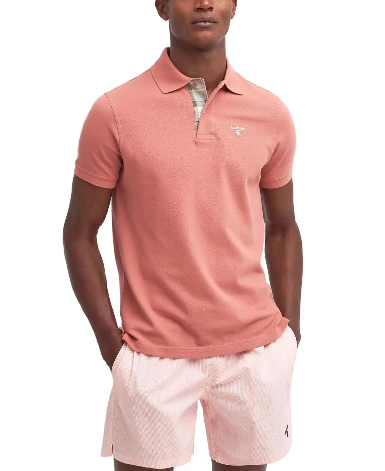 Barbour Mens Tartan Pique Short Sleeve Polo Shirt - Image 2