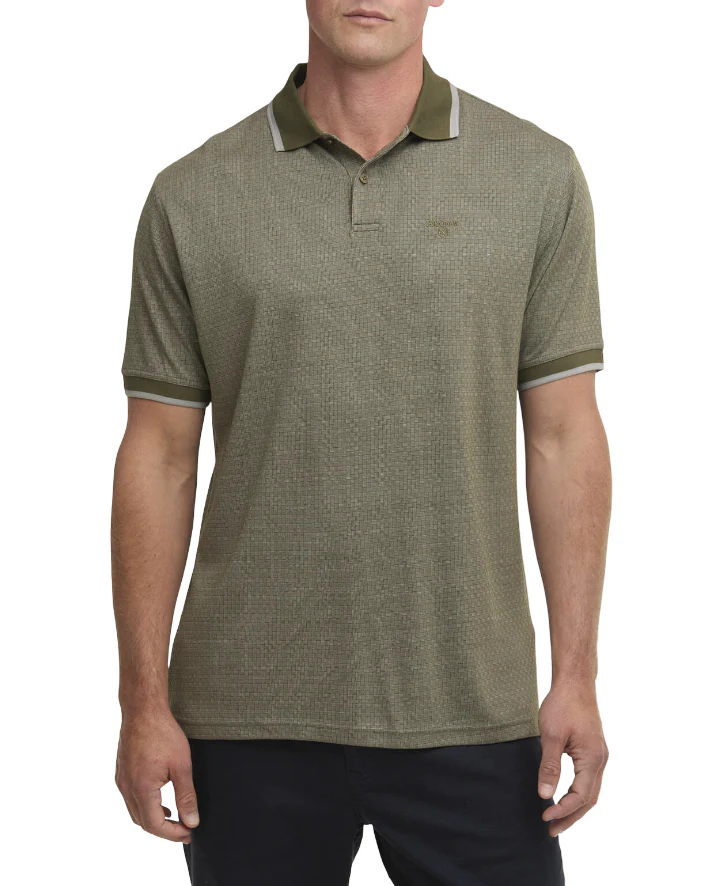 Barbour Mens Weston Textured Short Sleeve Polo Shirt - Image 2