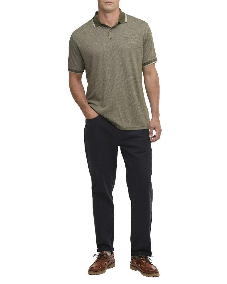 Barbour Mens Weston Textured Short Sleeve Polo Shirt - Image 4