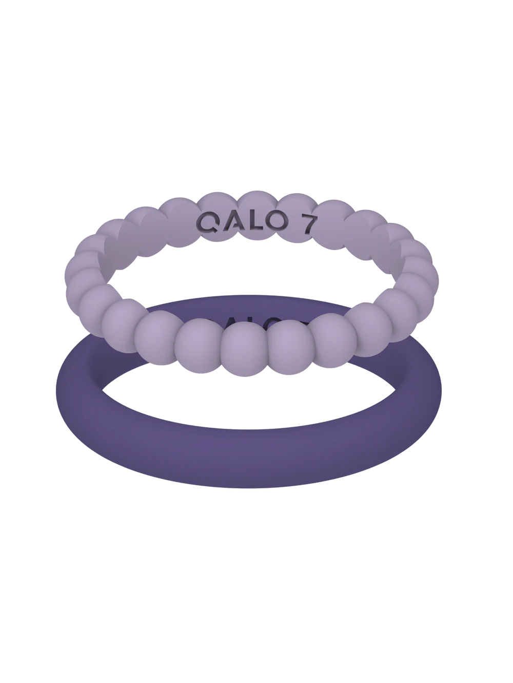 QALO Womens Bead & Classic Lilac & Purple Double Stack Ring - Size 6