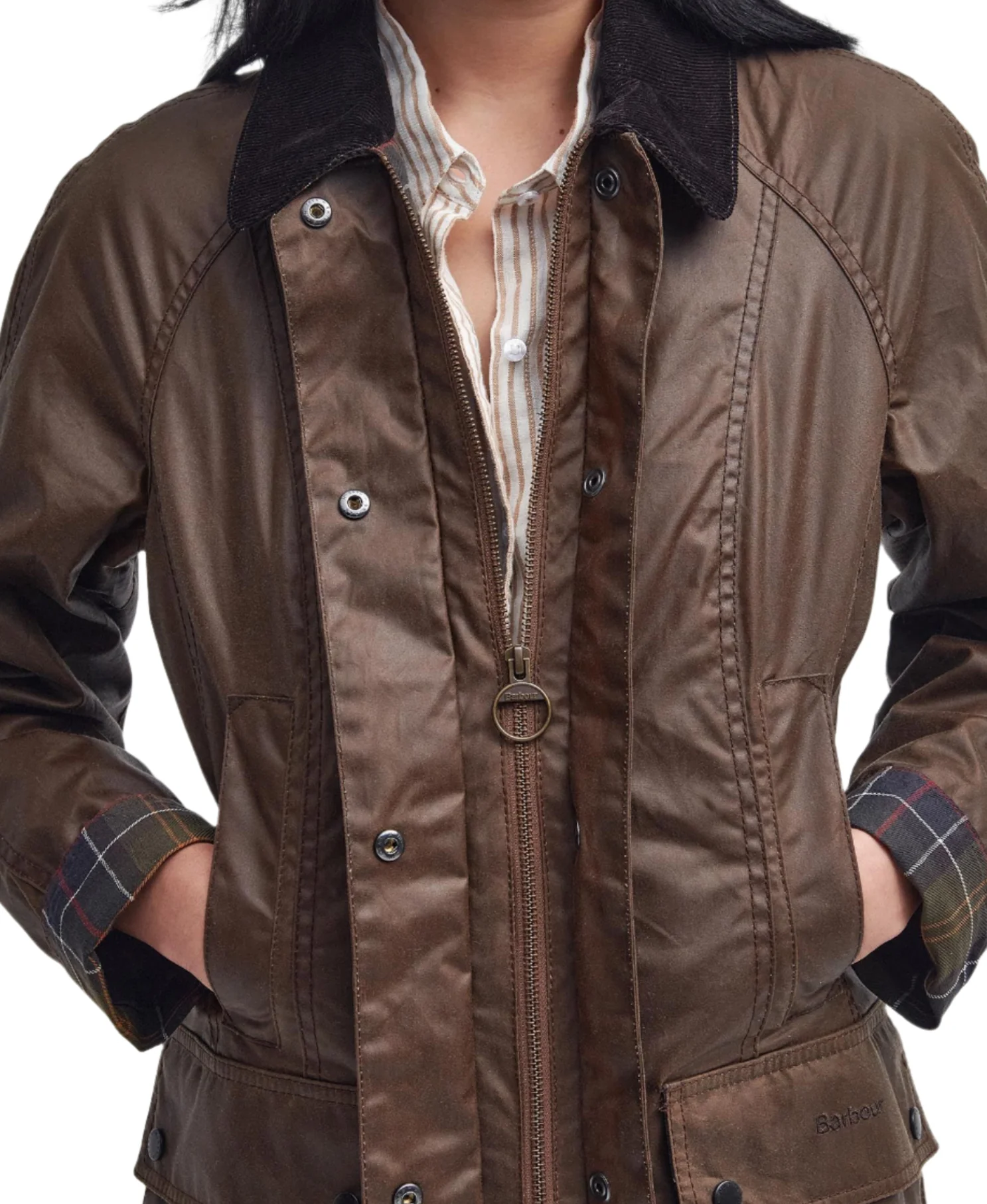 Barbour Womens Beadnell Waxed Jacket - Image 3