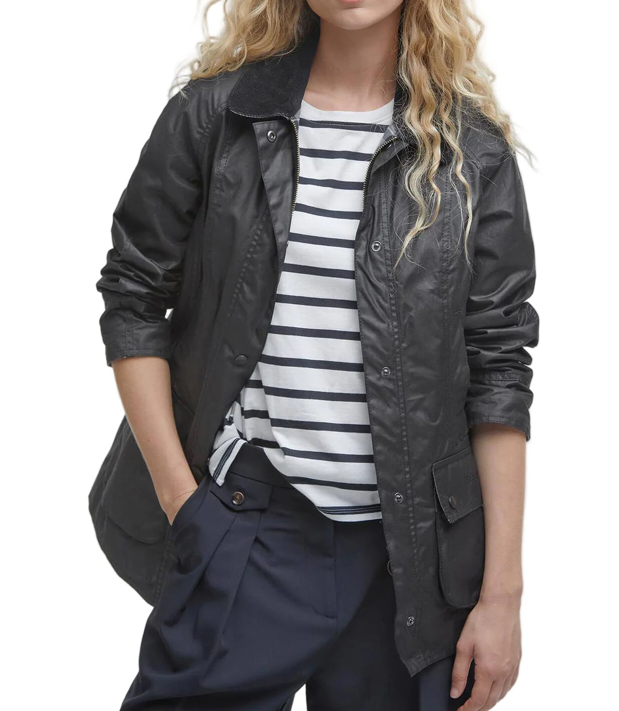 Barbour Womens Beadnell Waxed Jacket - Image 2