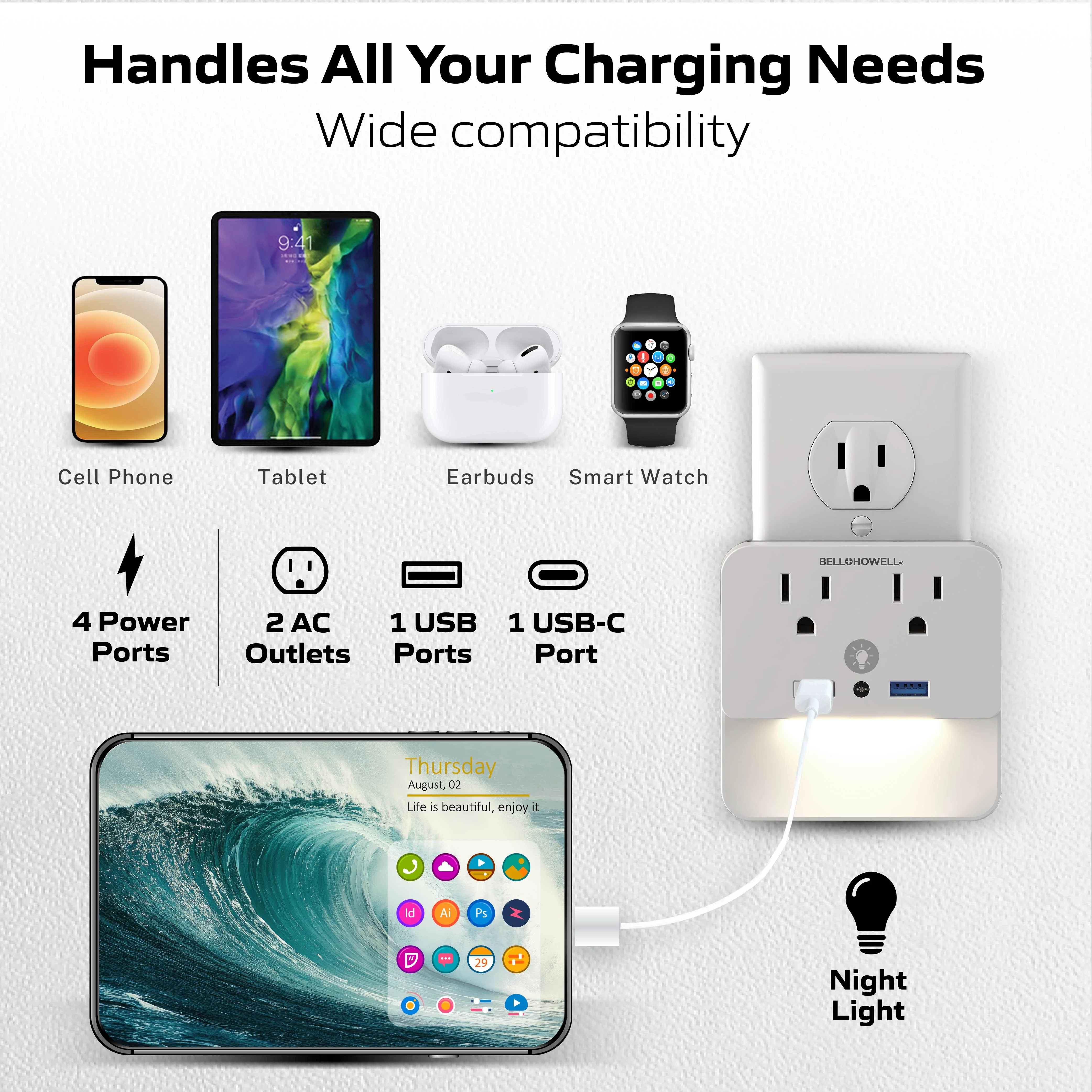 Bell + Howell Light Surge Protector - Image 4