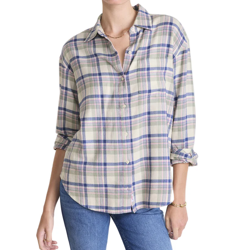 Vineyard Vines Womens Birdie Flannel Button-Down Long Sleeve Shirt - Image 2