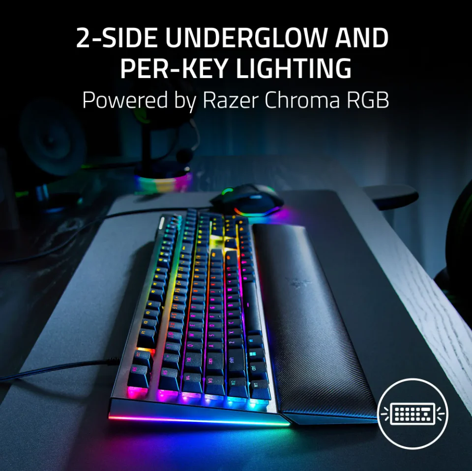 Razer BlackWidow V4 Full Size Wired Mechanical Green Switch Gaming Keyboard with Chroma RGB - Image 8
