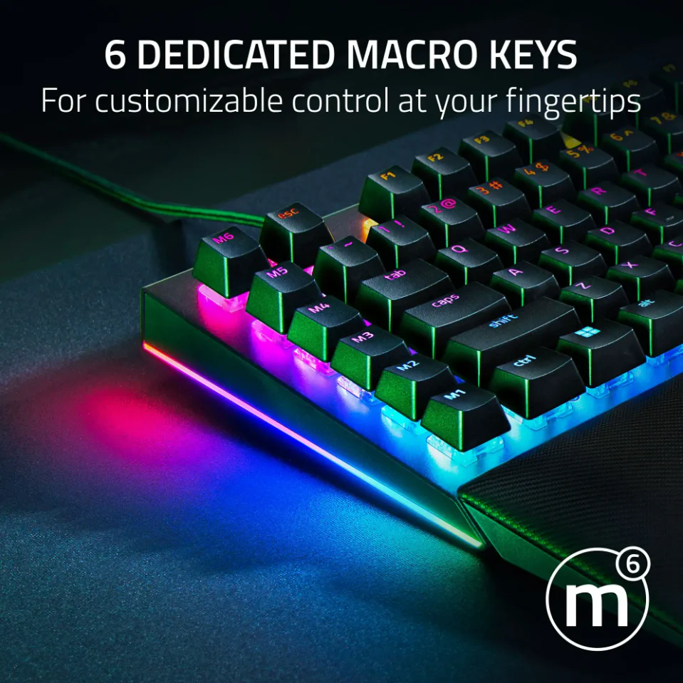 Razer BlackWidow V4 Full Size Wired Mechanical Green Switch Gaming Keyboard with Chroma RGB - Image 9