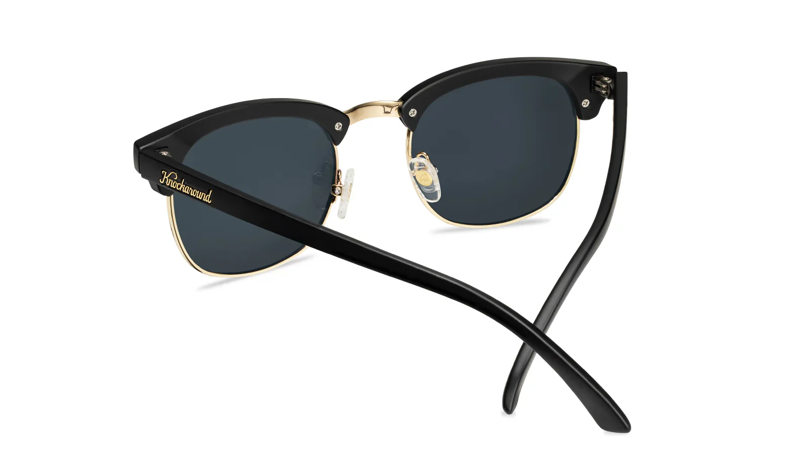 Knockaround Black Gold Brooklines Black Frame - Gold Mirrored Lens - Polarized Sunglasses - Image 4