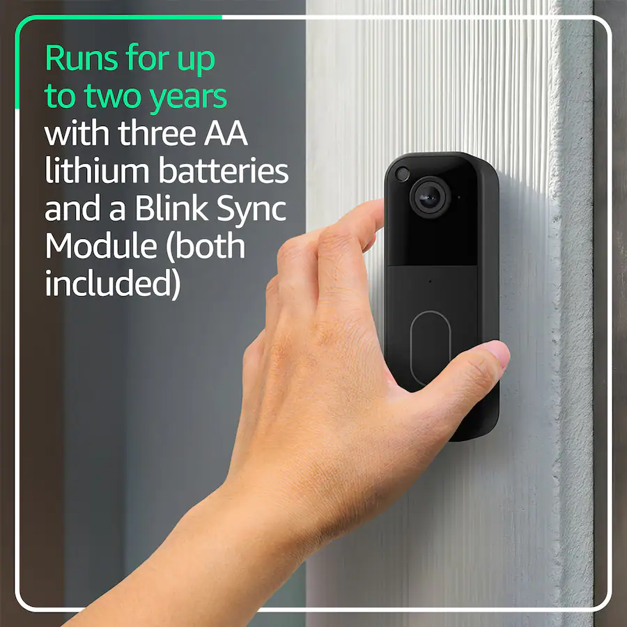 Blink Video Doorbell System Gen 2 Black - Head-to-toe HD view - Image 3