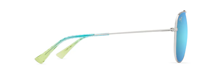 Maui Jim Hau'oli XL Shiny Silver with Blue & Green Frame - Blue Hawaii Lens - Polarized Sunglasses - Image 3