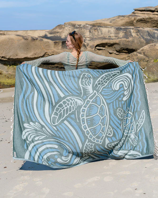 Sand Cloud Blue Tidal Large 51 x 70 Beach Towel - Image 5