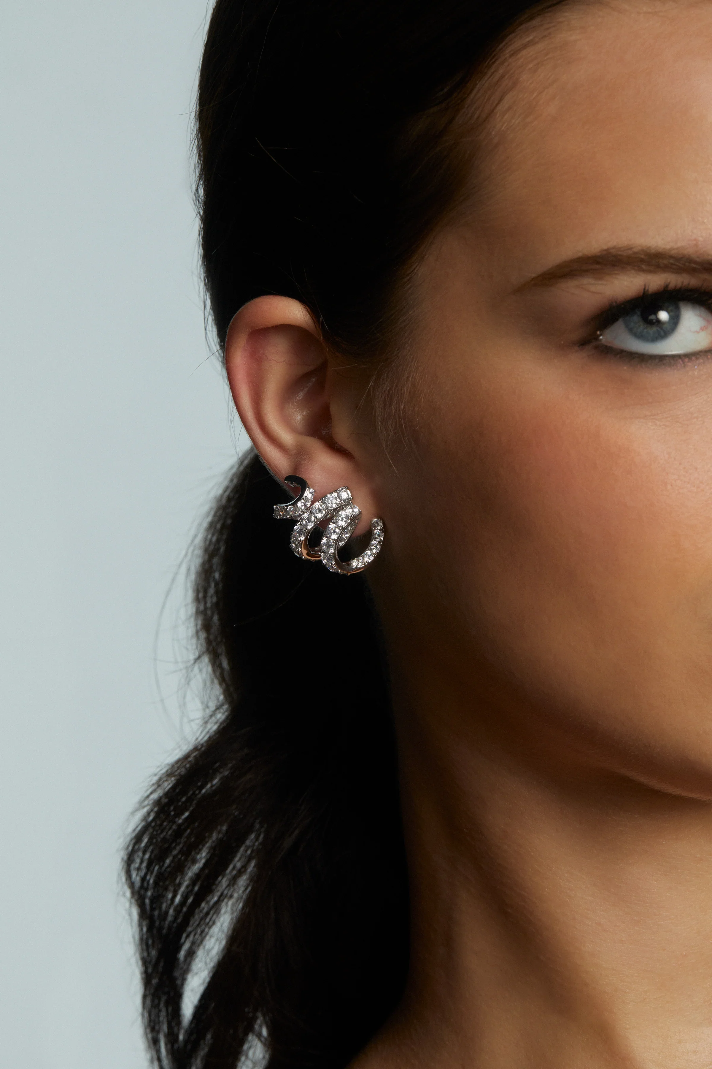 Nadri Bonne Annee Ribbon Stud Earrings - Image 2