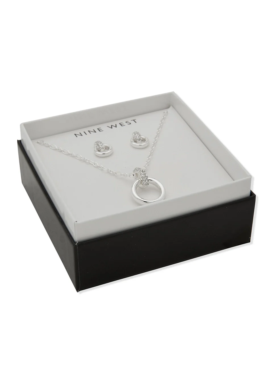 Nine West Silver-Tone Crystal Necklace & Earring Set - Image 2