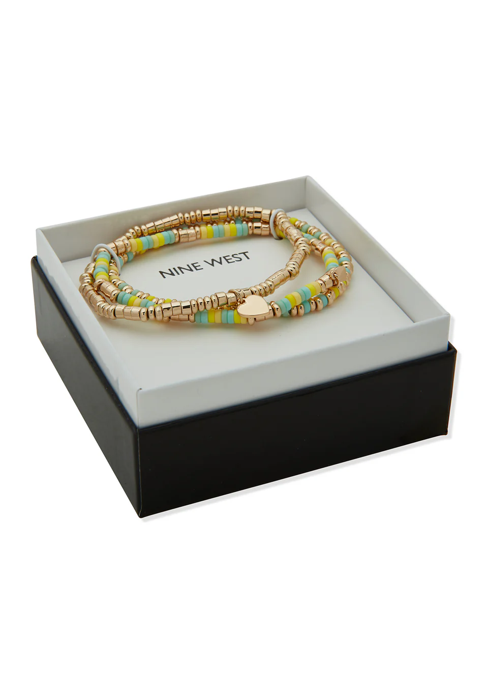 Nine West Gold-Tone Heart Stretch Bracelet Set - Image 2