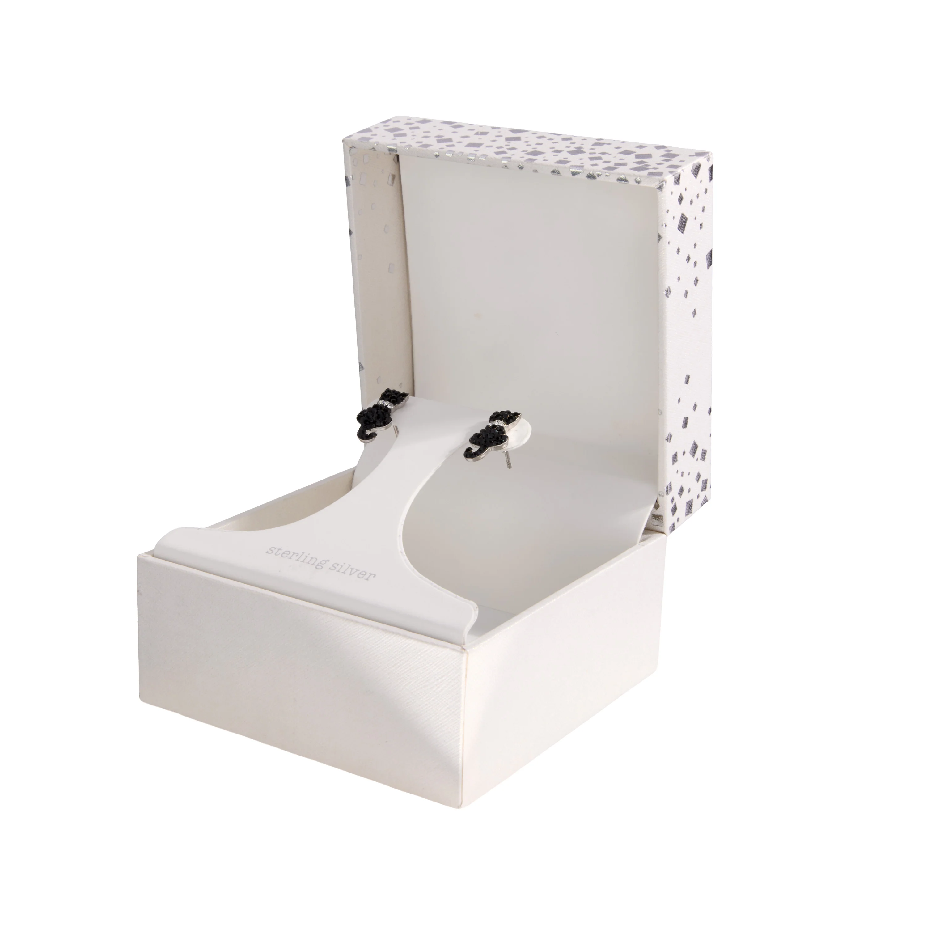 Athra Black Cat Stud Earrings - Image 4