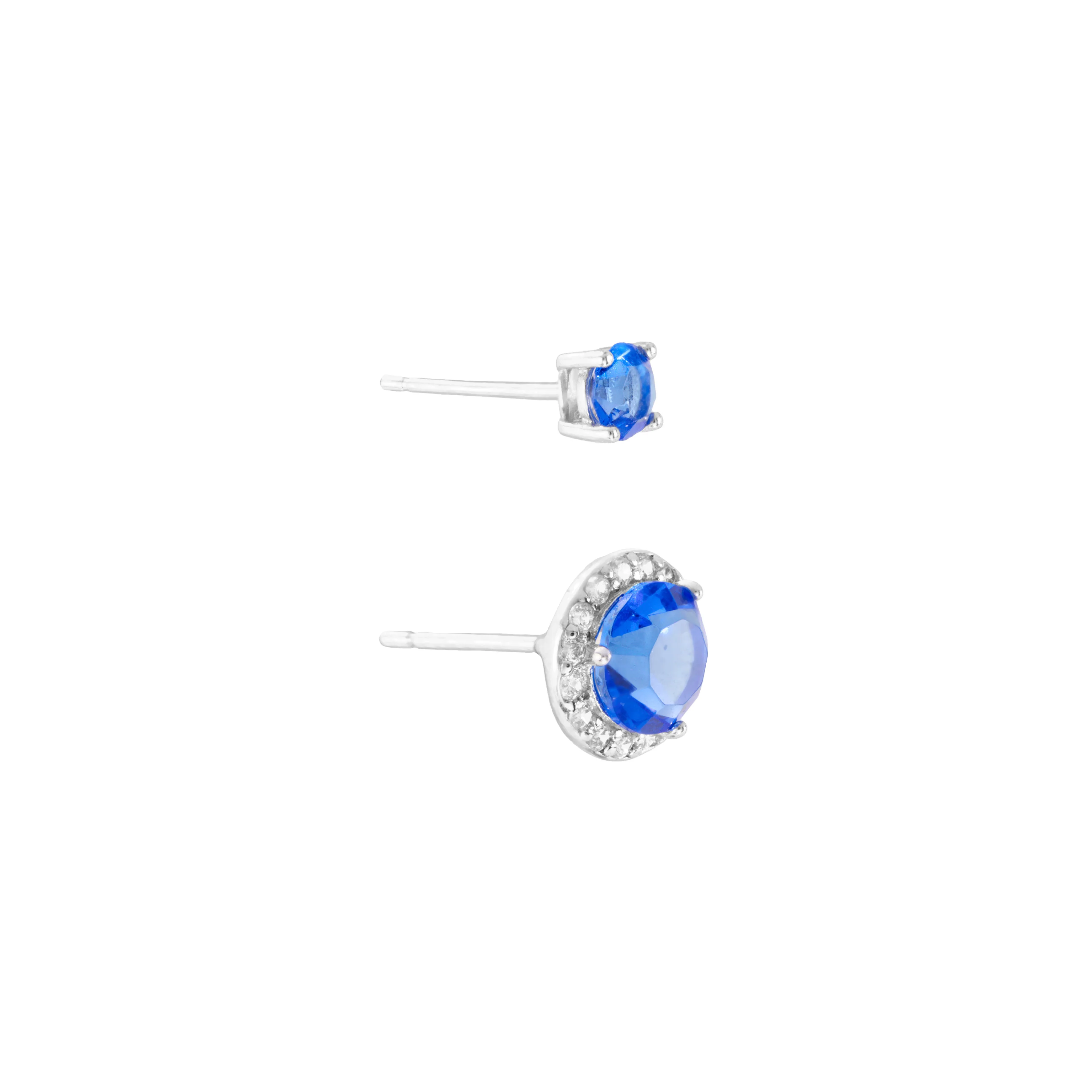 Athra Silver Blue Crystal Earrings Set - Image 2