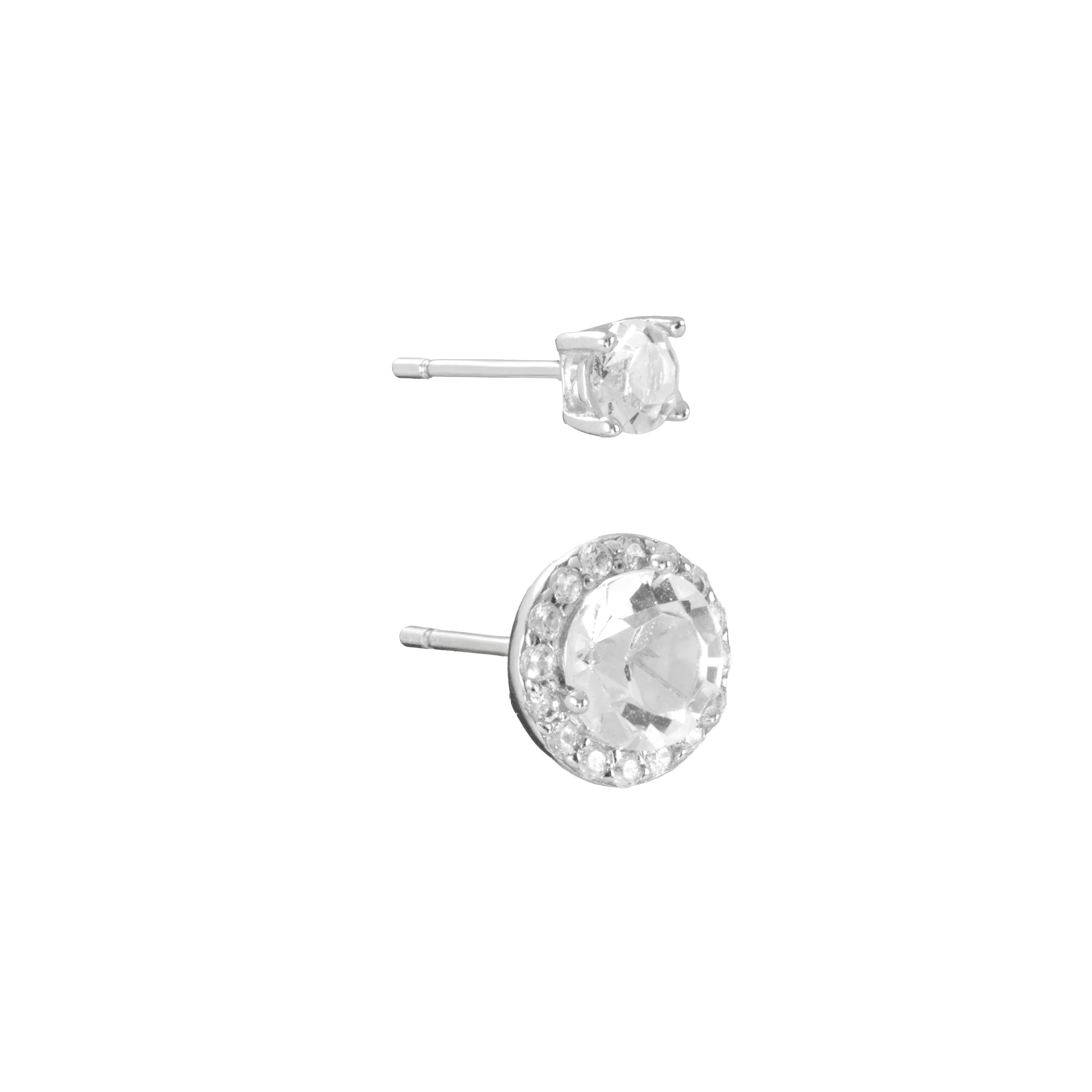 Athra Silver Crystal Earrings Set - Image 2