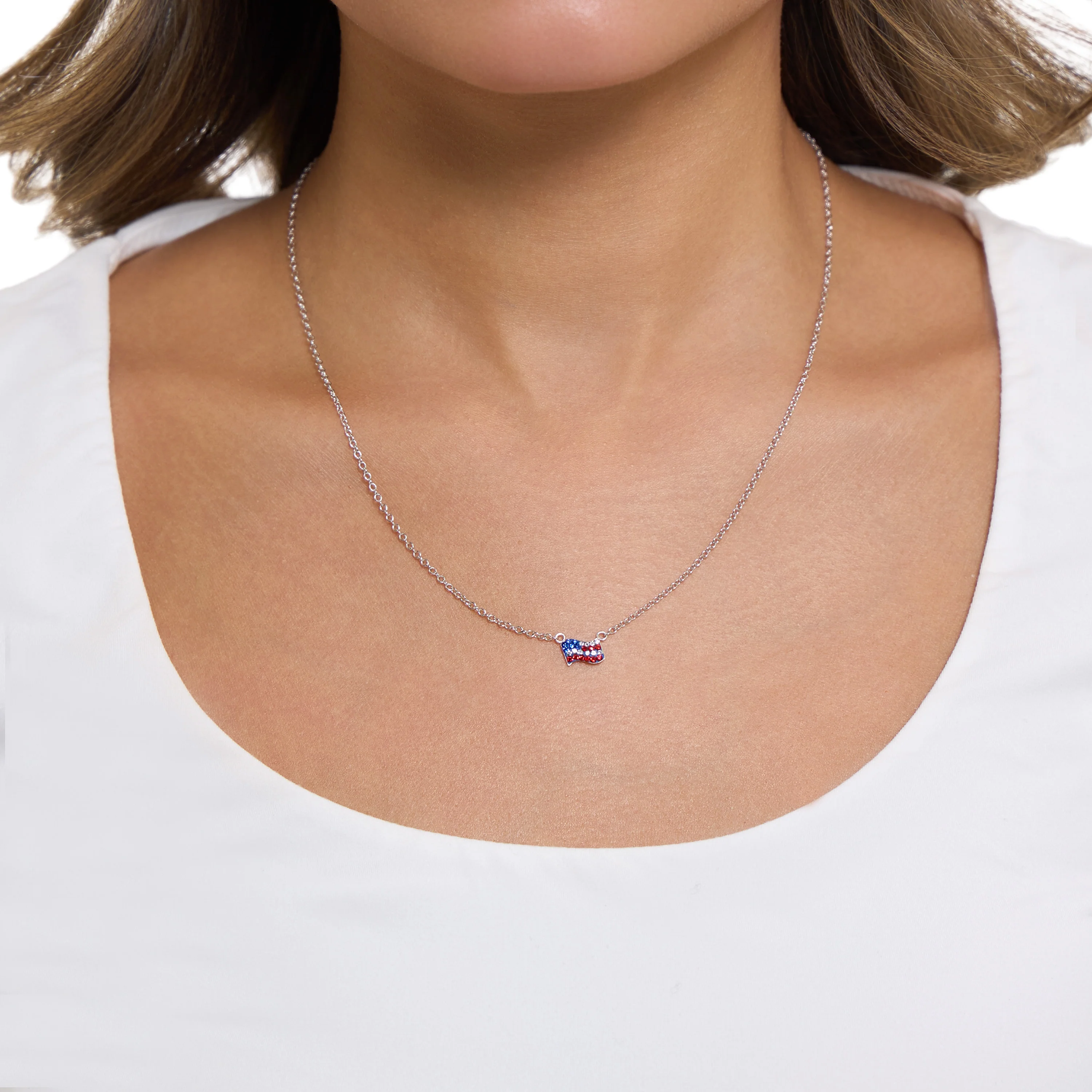 Athra Americana Flag Pendant Necklace - Image 3