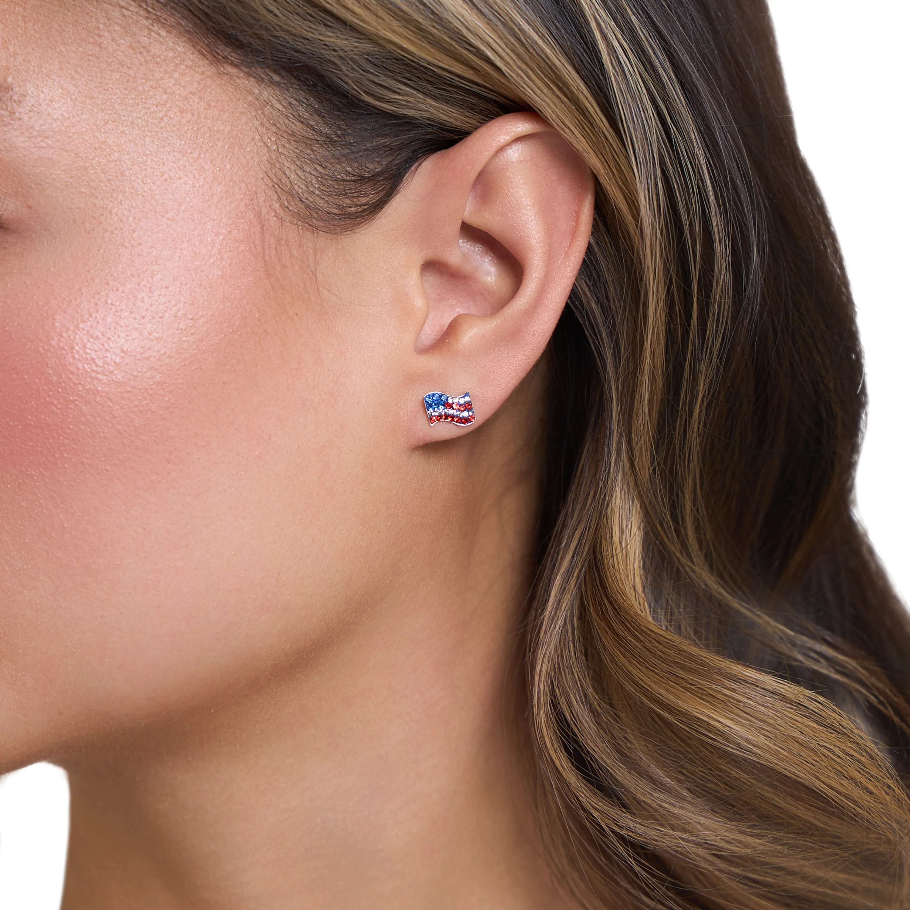 Athra Americana Flag Stud Earrings - Image 3