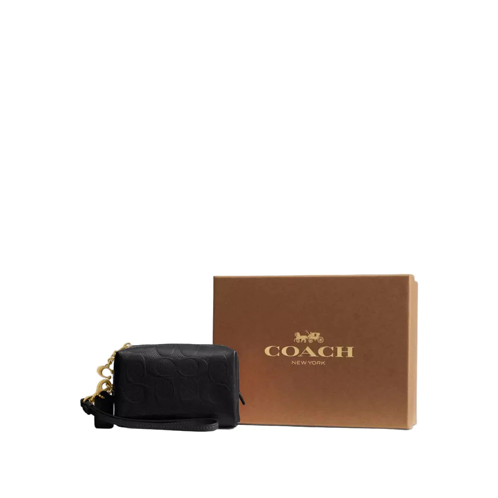 Coach Box Program Patent Signature Leather Essential Mini Cosmetic Pouch - Image 4