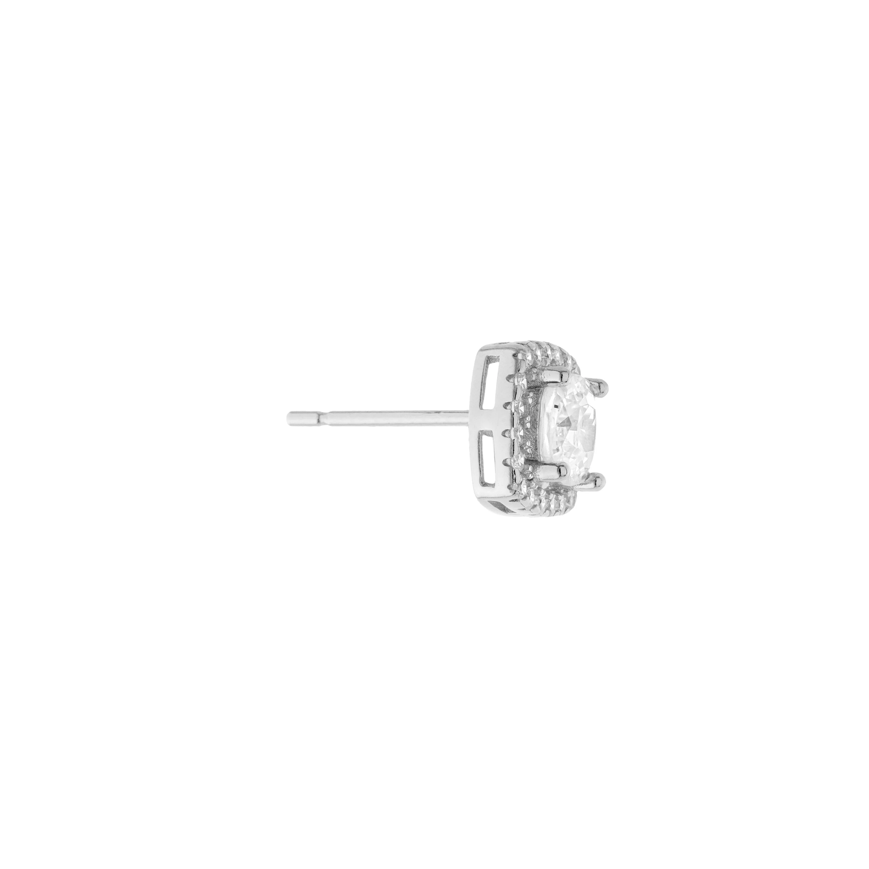 Athra Silver Square Stud Earrings - Image 2