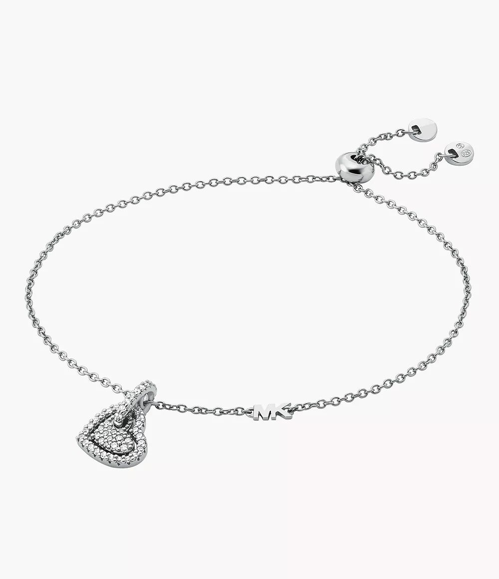 Michael Kors Heart Charm Bracelet - Silver-Plated