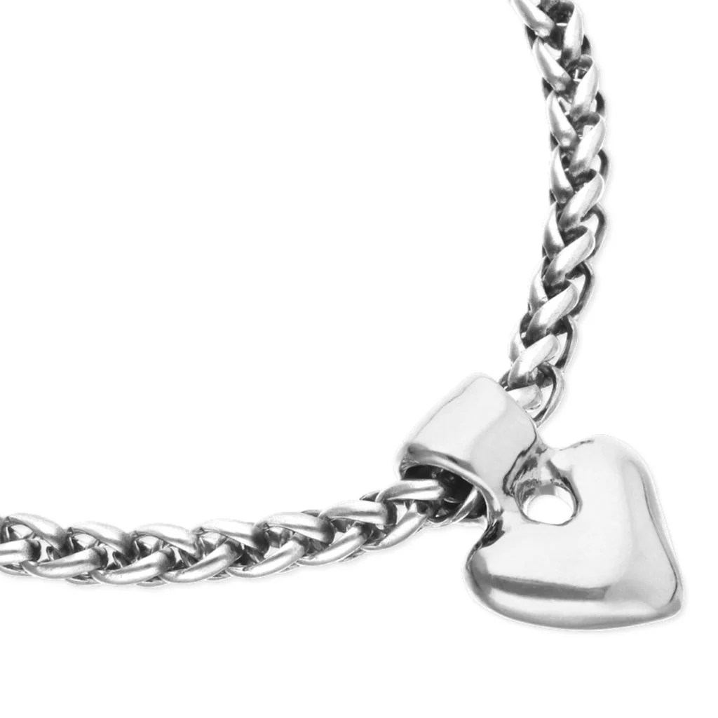 UNOde50 Silver Thick Chain Heart Charm Bracelet - Medium - Image 3