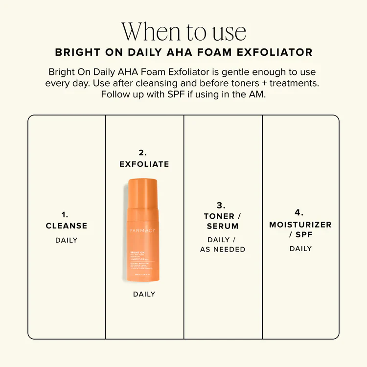 Farmacy Bright On Daily AHA Foam Exfoliator - Image 7