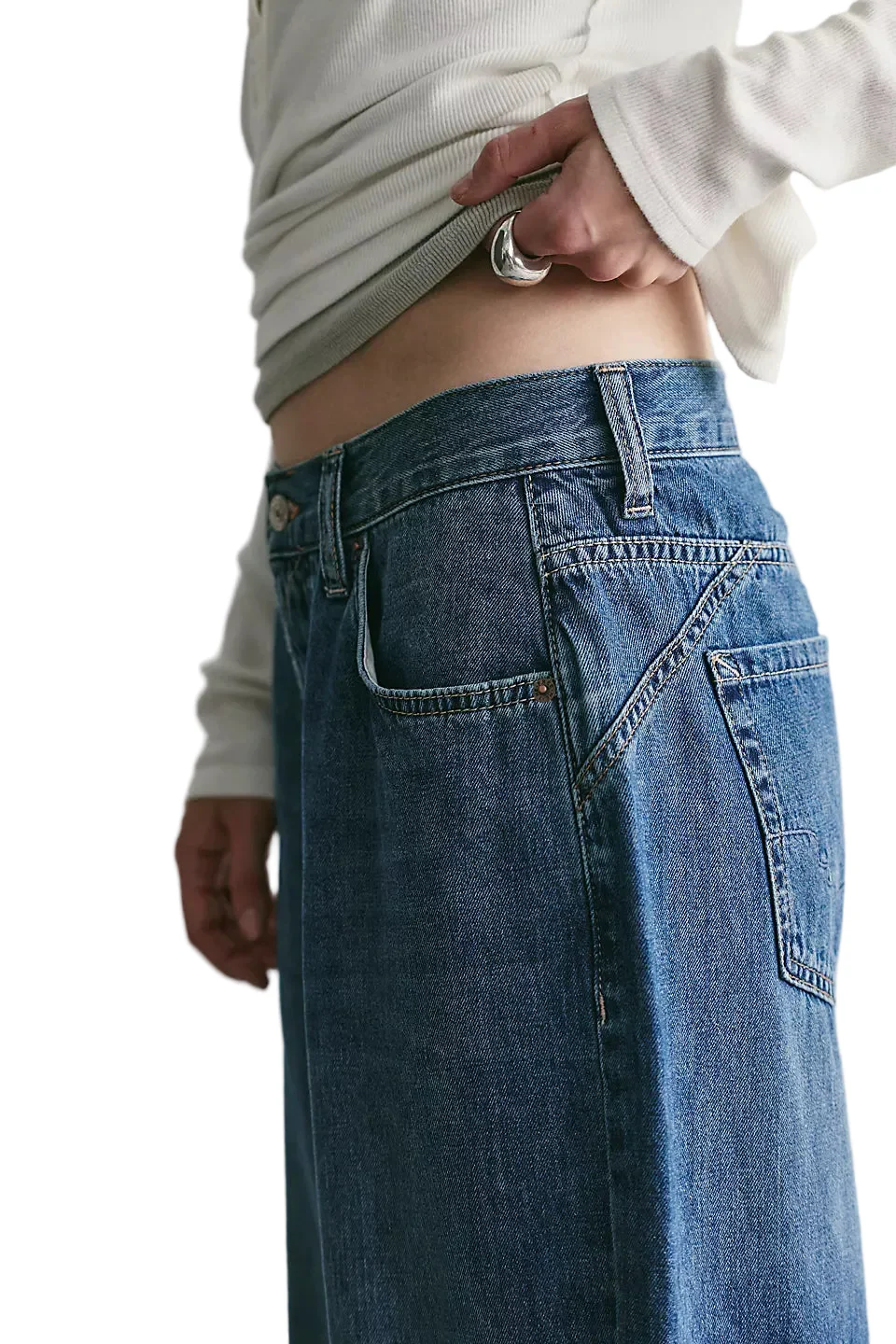 Free People Womens We The Free Bronx Horseshoe Jeans - Image 3