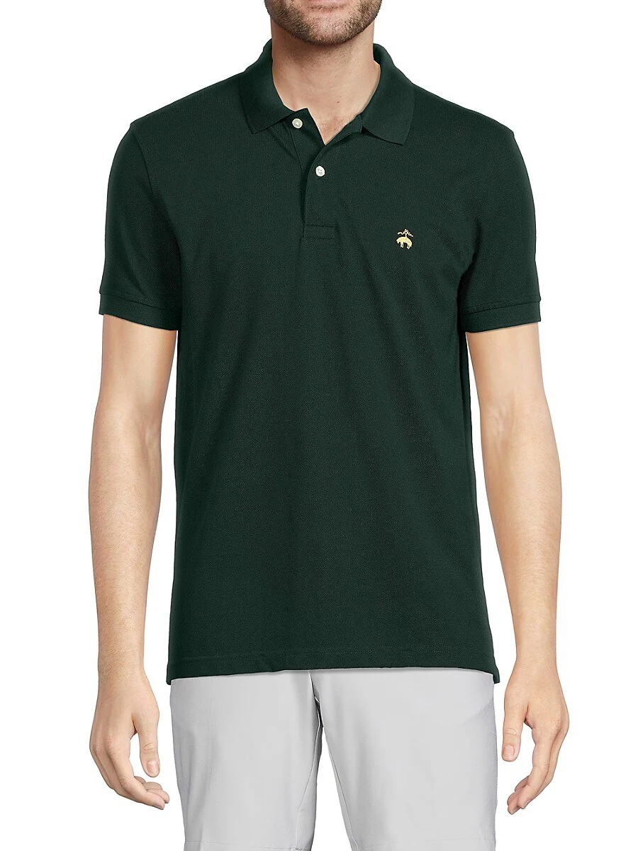 Brooks Brothers Mens Short Sleeve Cotton Pique Stretch Logo Polo Shirt