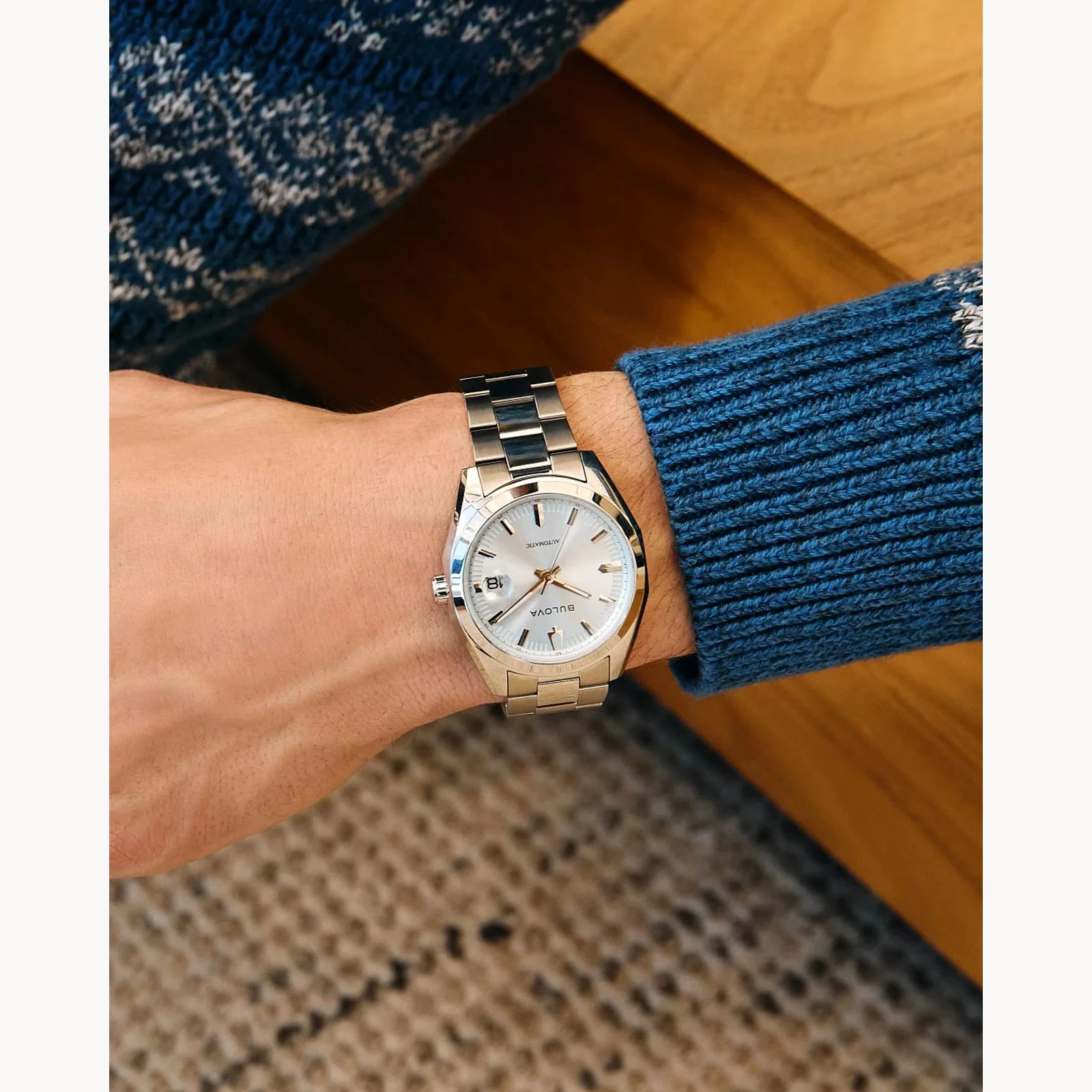 Bulova Men's Surveyor Watch - Silver -Tone Stainless Steel Bracelet - Image 4