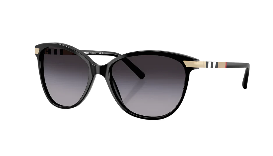 Burberry Womens Non-Polarized Sunglasses - Black/Grey Gradient