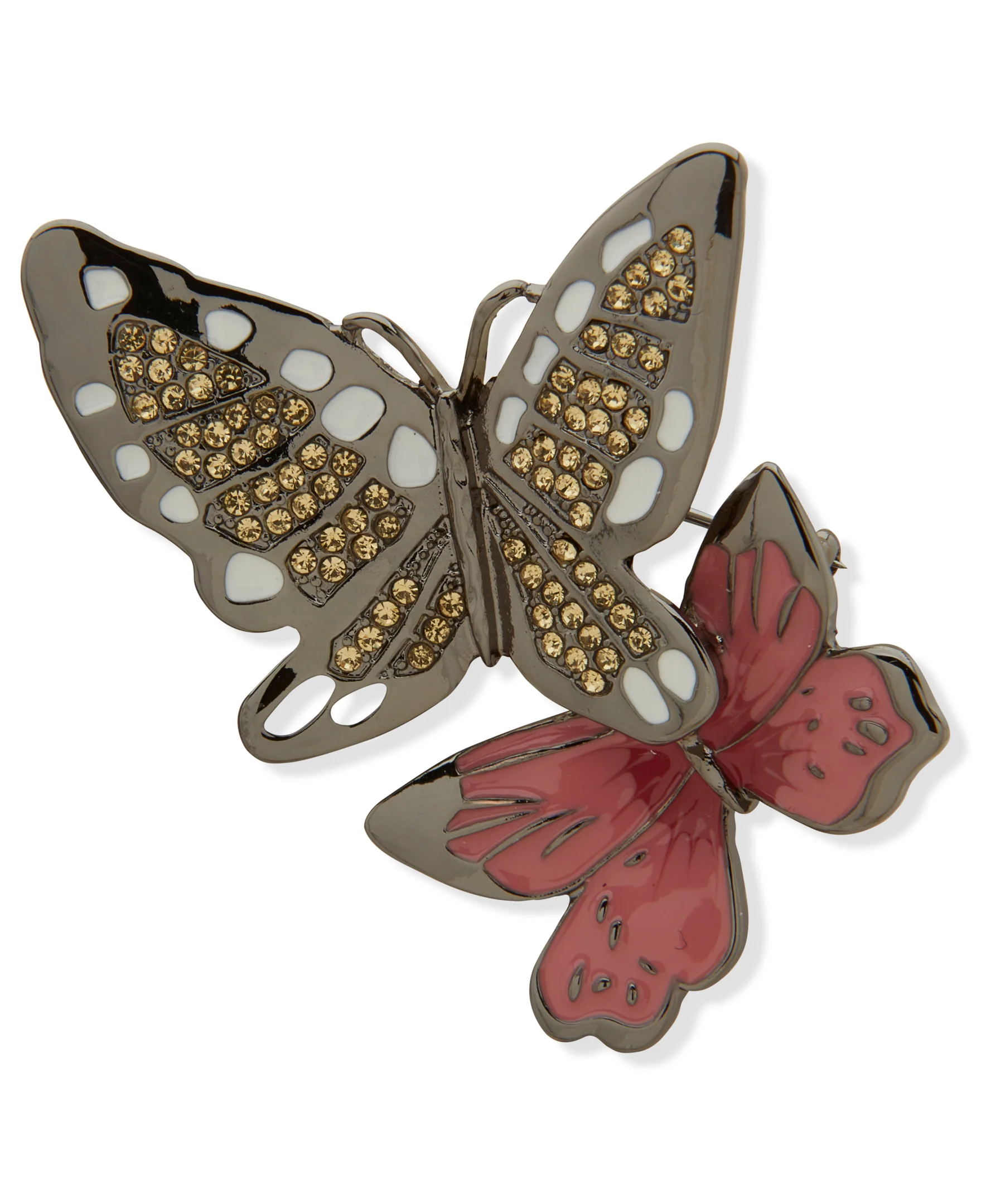 Anne Klein Gold-Tone Double Butterfly Pin