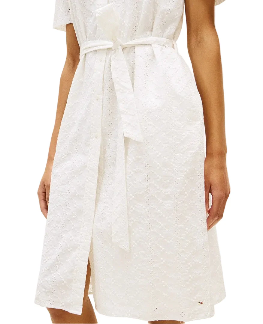 Tommy Hilfiger Womens Broderie Knee-Length Short-Sleeve Shirt-Dress - Image 3